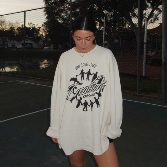 creations of God waffle knit crew