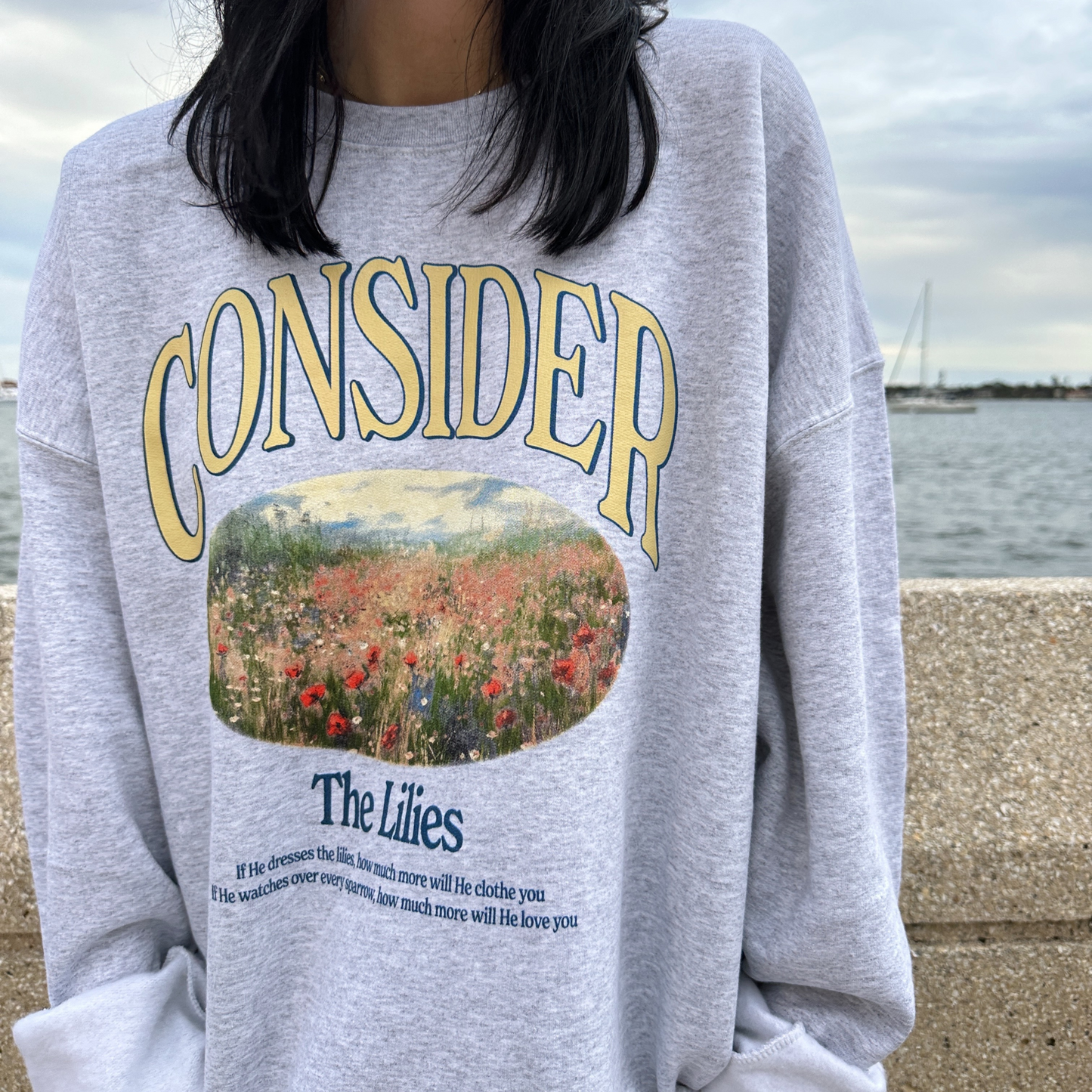 consider the lilies crewneck